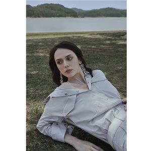 S-7656 Crouching Leopard Beaded Earrings